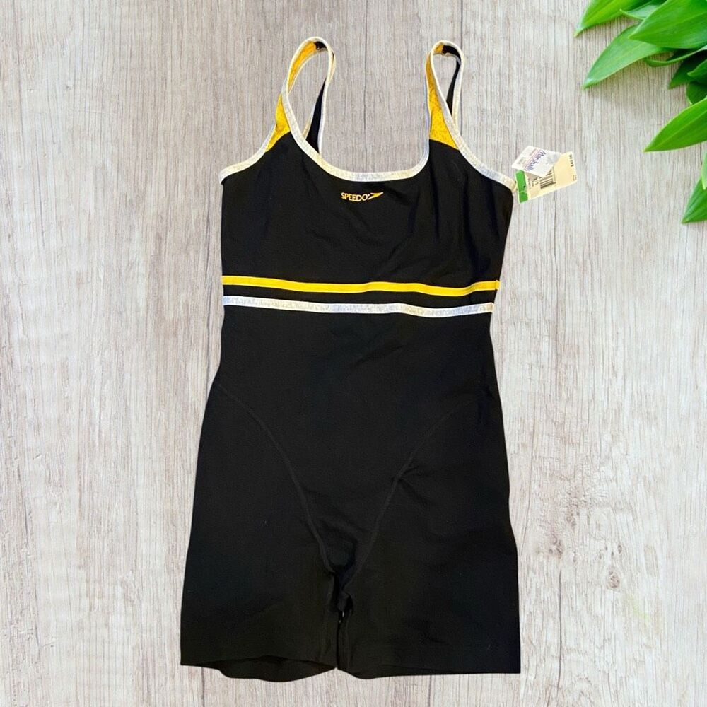 Vintage Speedo Authentic Fitness Bodysuit Large NWT black